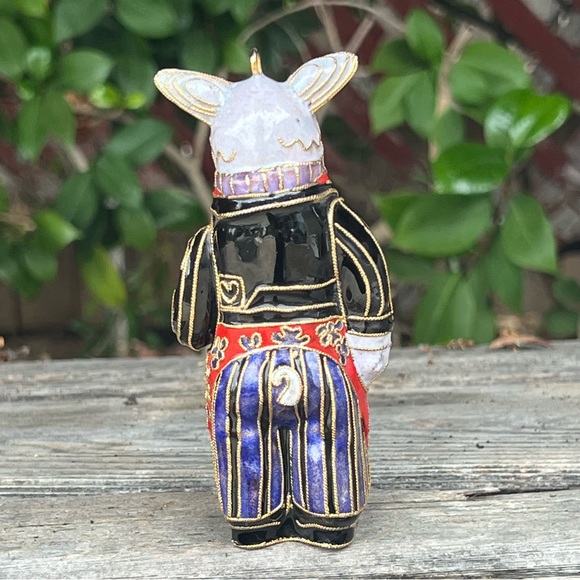 VINTAGE Cloisonne enamel pig figurine ornament|5” tall - Picture 8 of 10